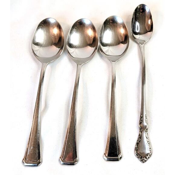 Mixed Lot of 4 Oneida Spoons Community Stainless - Picture 1 of 8